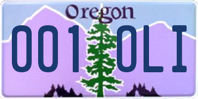 OR license plate 001OLI