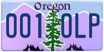 OR license plate 001OLP