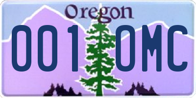 OR license plate 001OMC