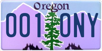 OR license plate 001ONY