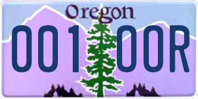 OR license plate 001OOR