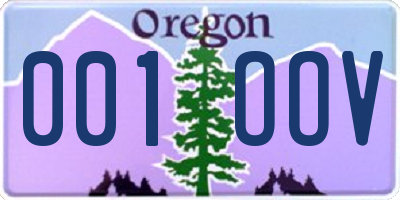 OR license plate 001OOV