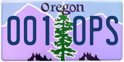 OR license plate 001OPS