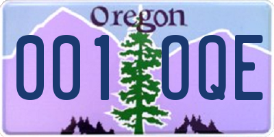 OR license plate 001OQE