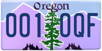 OR license plate 001OQF