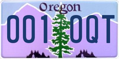 OR license plate 001OQT