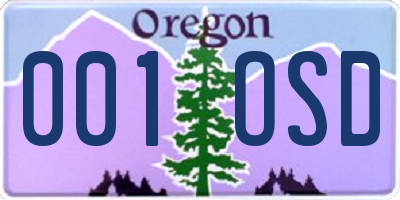 OR license plate 001OSD