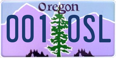 OR license plate 001OSL