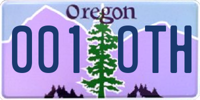 OR license plate 001OTH