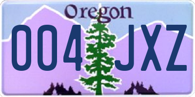 OR license plate 004JXZ