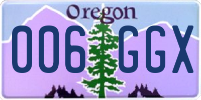 OR license plate 006GGX