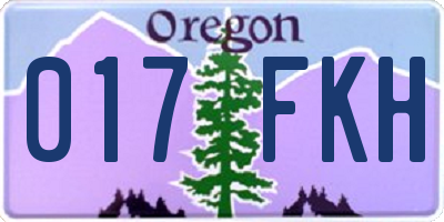 OR license plate 017FKH