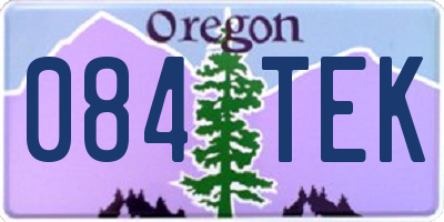 OR license plate 084TEK