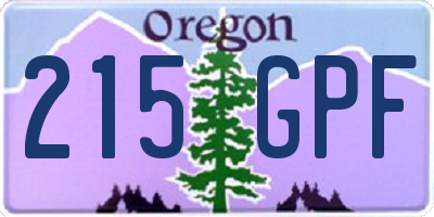 OR license plate 215GPF
