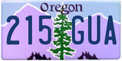 OR license plate 215GUA