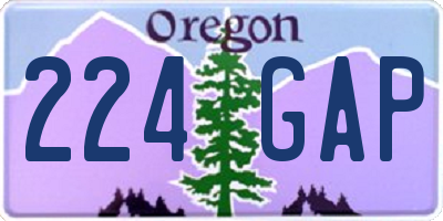 OR license plate 224GAP