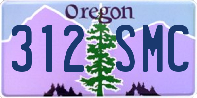 OR license plate 312SMC