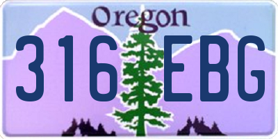 OR license plate 316EBG