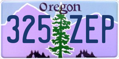 OR license plate 325ZEP
