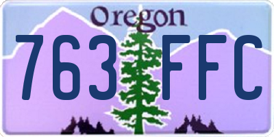 OR license plate 763FFC