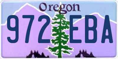 OR license plate 972EBA