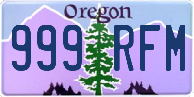 OR license plate 999RFM