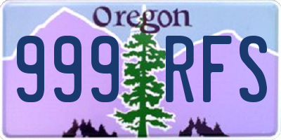 OR license plate 999RFS