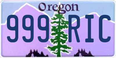 OR license plate 999RIC