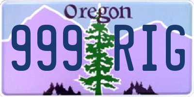 OR license plate 999RIG