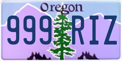 OR license plate 999RIZ