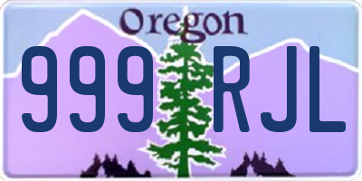 OR license plate 999RJL