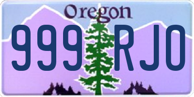 OR license plate 999RJO