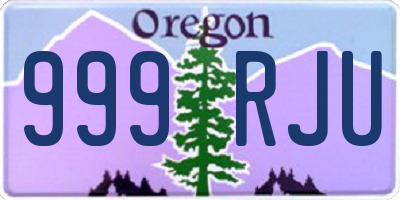 OR license plate 999RJU