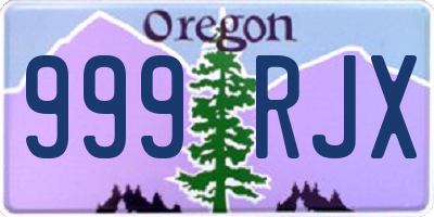 OR license plate 999RJX