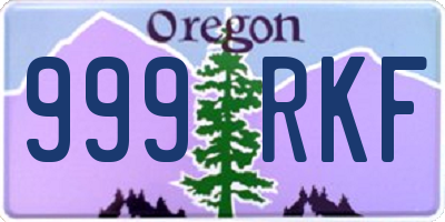 OR license plate 999RKF