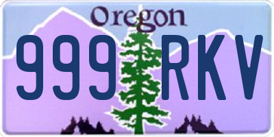 OR license plate 999RKV