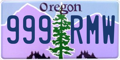 OR license plate 999RMW