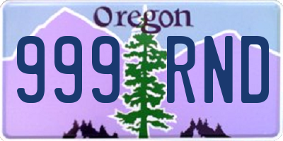OR license plate 999RND