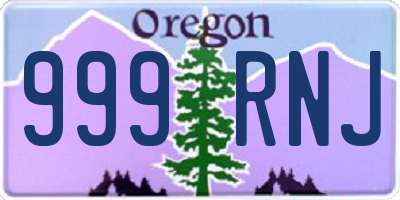 OR license plate 999RNJ
