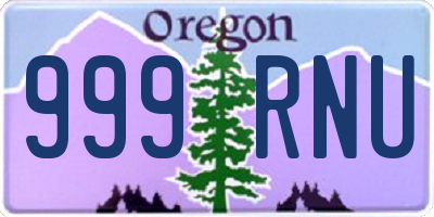 OR license plate 999RNU