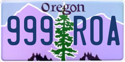 OR license plate 999ROA