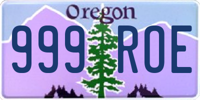 OR license plate 999ROE