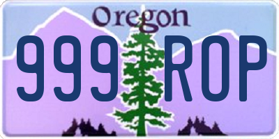 OR license plate 999ROP