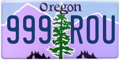 OR license plate 999ROU