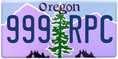 OR license plate 999RPC