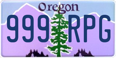 OR license plate 999RPG