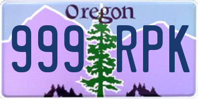 OR license plate 999RPK