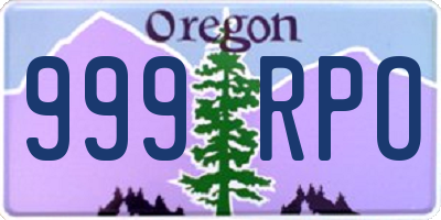 OR license plate 999RPO