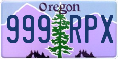 OR license plate 999RPX