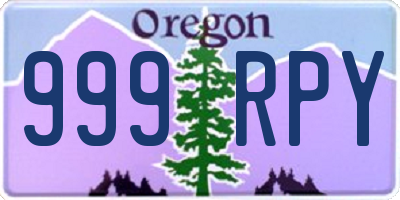 OR license plate 999RPY